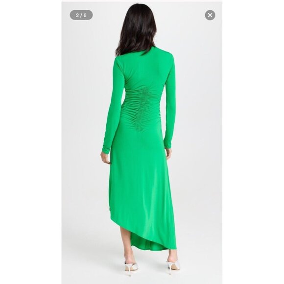 A.L.C. Adeline Dress Fern Green Slinky - Picture 3 of 6